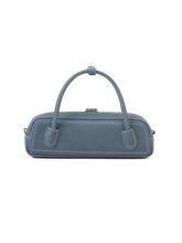 The Fern – Women's Blue Pebbled Nubuck Leather Baguette Bag | Structured Top Handle Crossbody (Copy)
