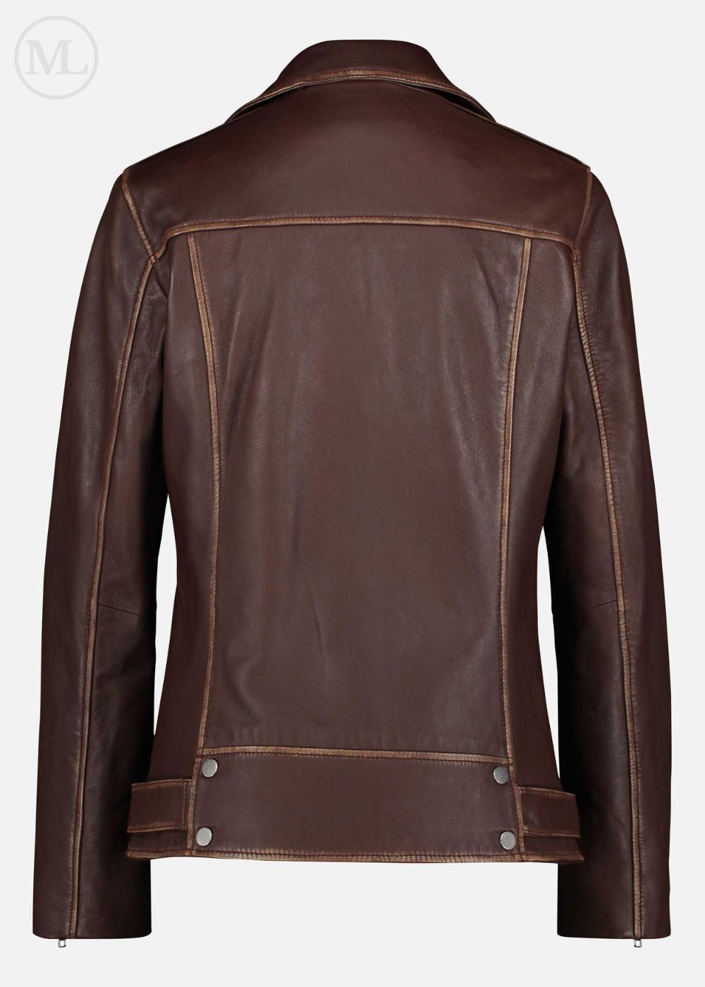  Dark Brown leather jacket on a white background